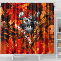 Moose Love Shower Curtain Maple Leaf Autumn Passion