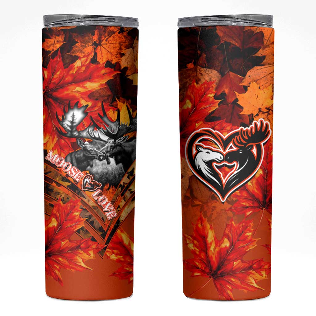 Moose Love Skinny Tumbler Maple Leaf Autumn Passion