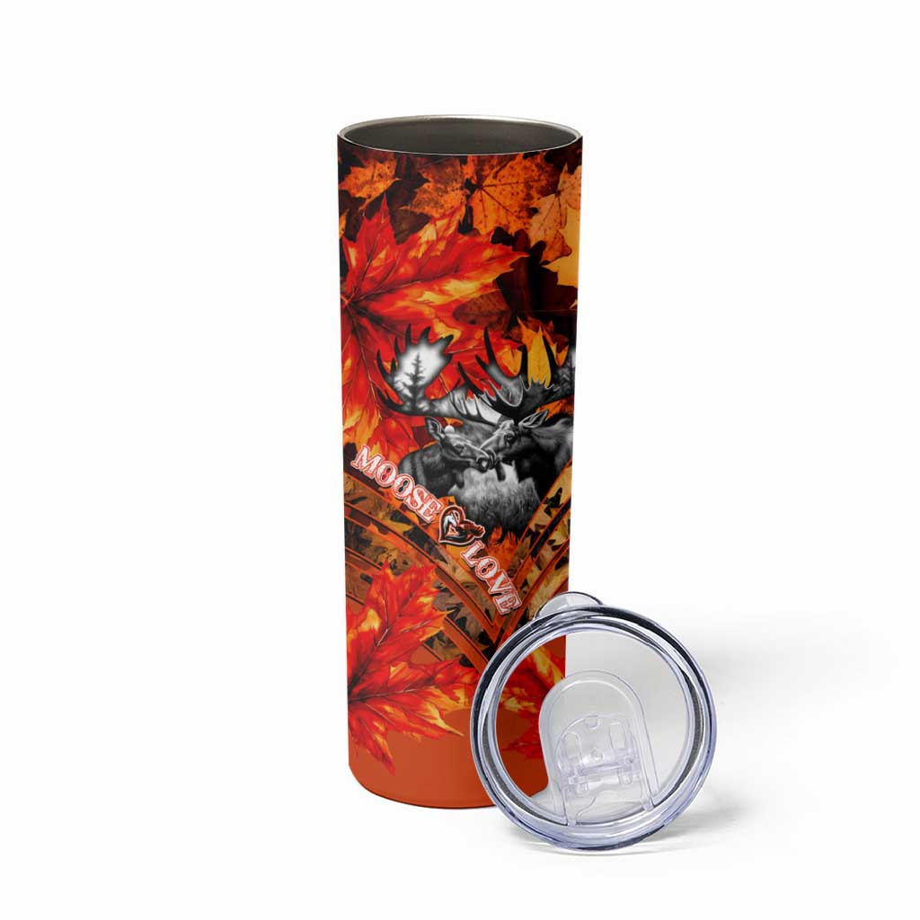 Moose Love Skinny Tumbler Maple Leaf Autumn Passion