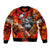 Personalized Moose Love Sleeve Zip Bomber Jacket Maple Leaf Autumn Passion