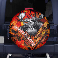 Moose Love Spare Tire Cover Maple Leaf Autumn Passion