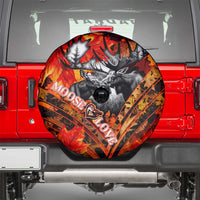 Moose Love Spare Tire Cover Maple Leaf Autumn Passion
