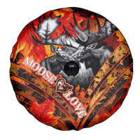Moose Love Spare Tire Cover Maple Leaf Autumn Passion