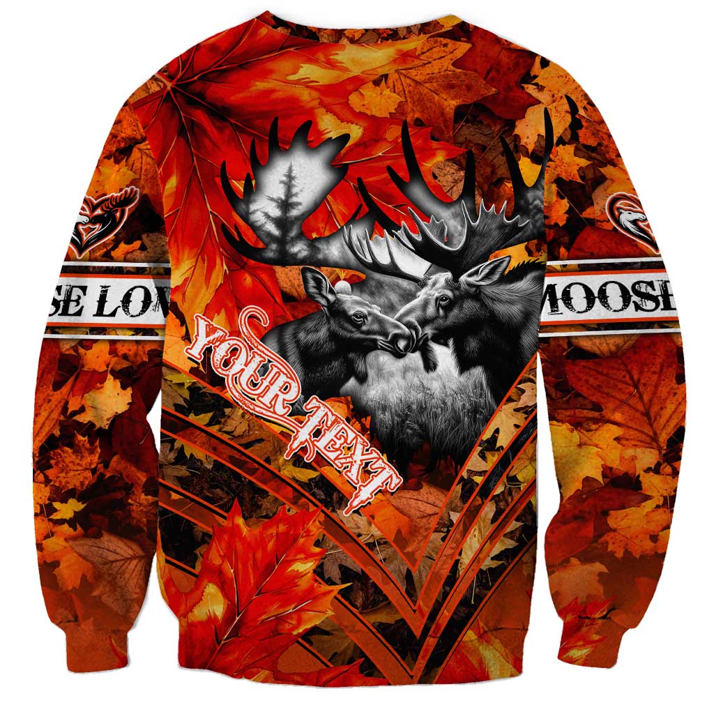 Personalized Moose Love Sweatshirt Maple Leaf Autumn Passion