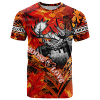 Personalized Moose Love T Shirt Maple Leaf Autumn Passion