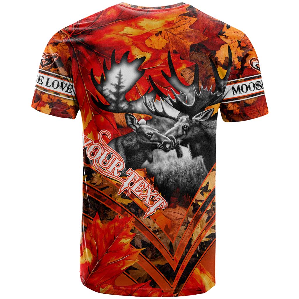 Personalized Moose Love T Shirt Maple Leaf Autumn Passion