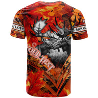 Personalized Moose Love T Shirt Maple Leaf Autumn Passion