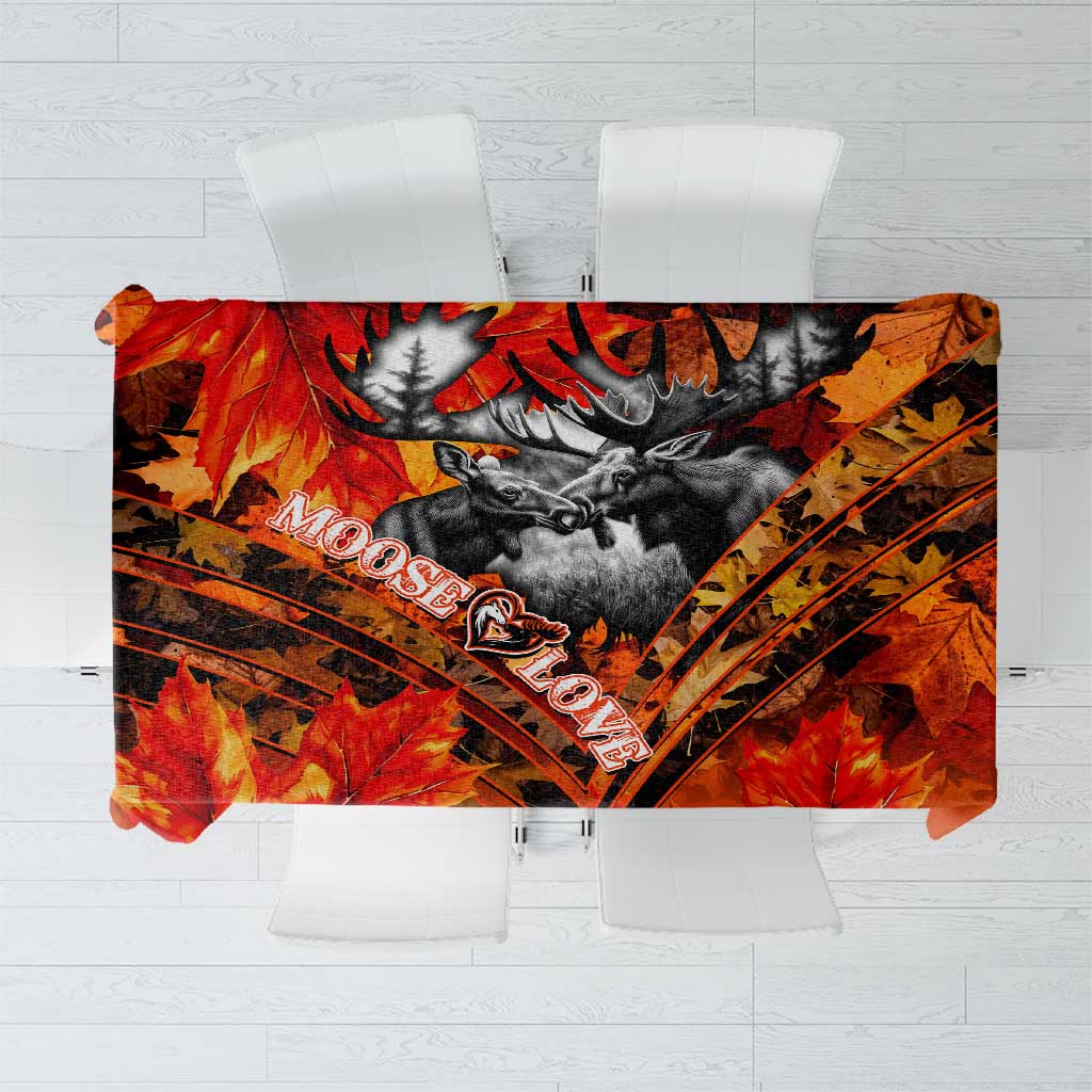Moose Love Tablecloth Maple Leaf Autumn Passion