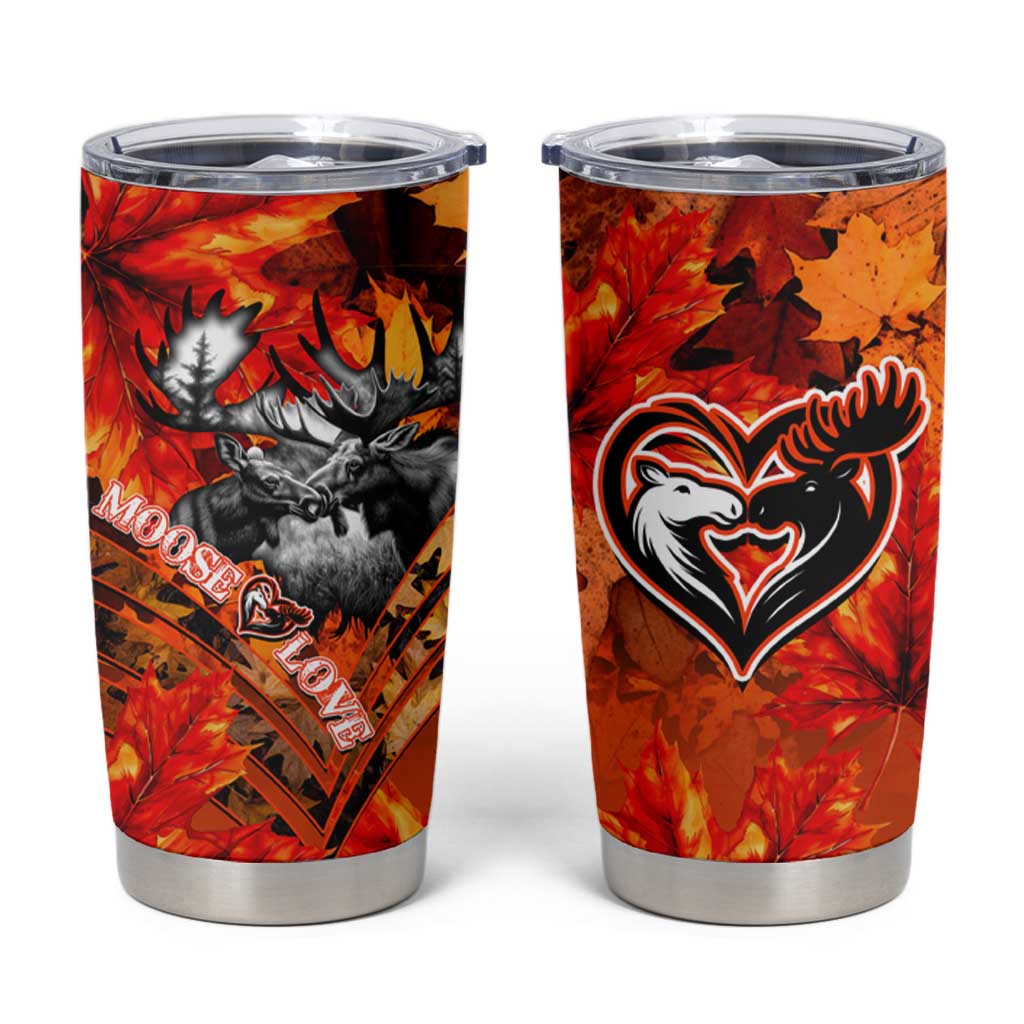 Moose Love Tumbler Cup Maple Leaf Autumn Passion