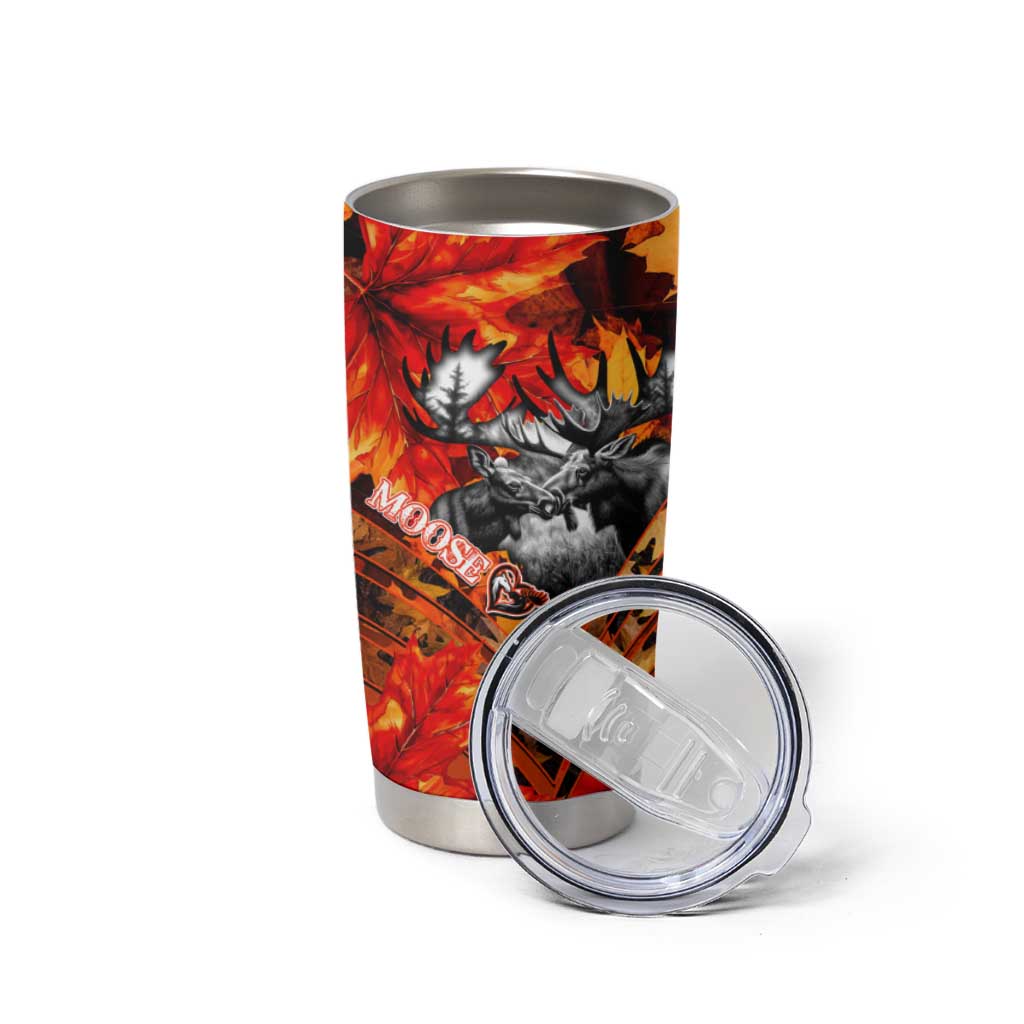 Moose Love Tumbler Cup Maple Leaf Autumn Passion