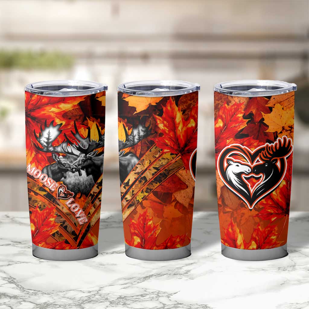 Moose Love Tumbler Cup Maple Leaf Autumn Passion