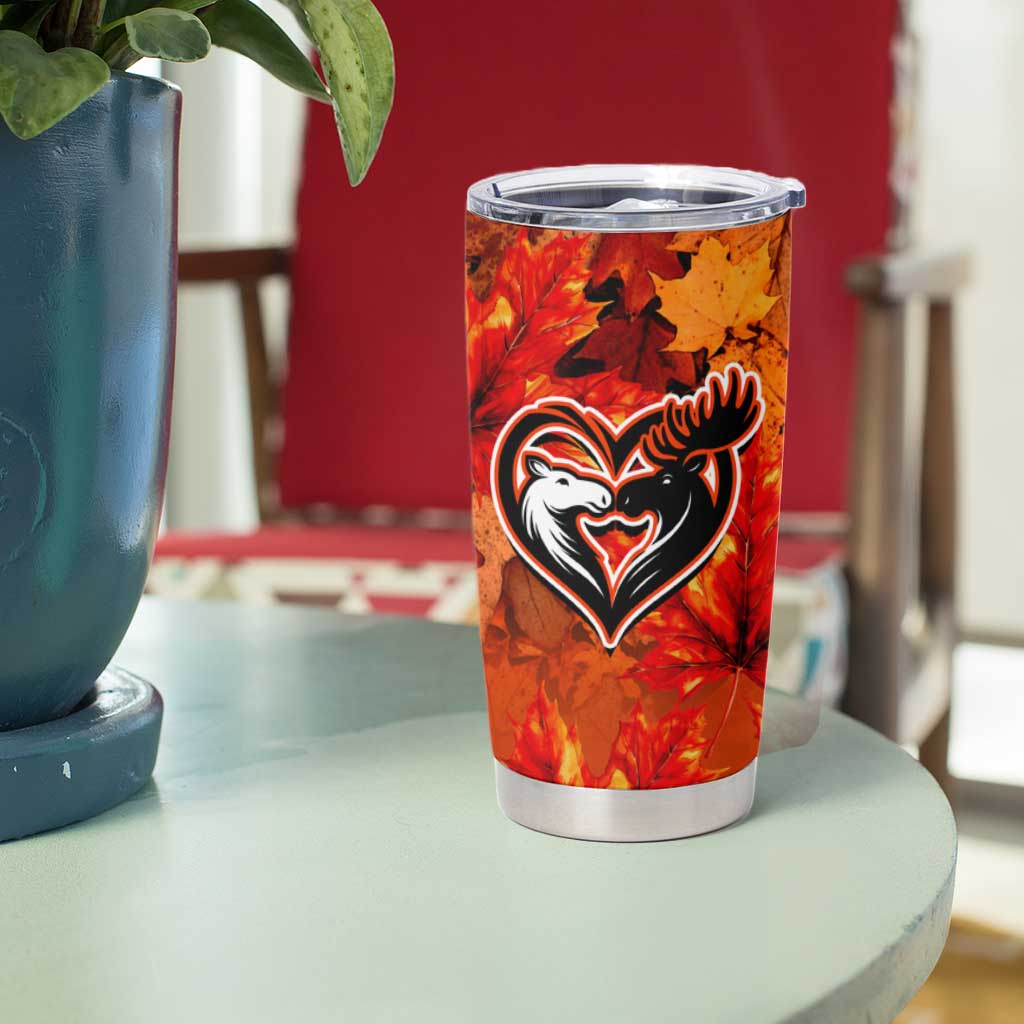Moose Love Tumbler Cup Maple Leaf Autumn Passion