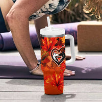 Moose Love Tumbler With Handle Maple Leaf Autumn Passion