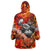 Personalized Moose Love Wearable Blanket Hoodie Maple Leaf Autumn Passion