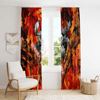 Moose Love Window Curtain Maple Leaf Autumn Passion