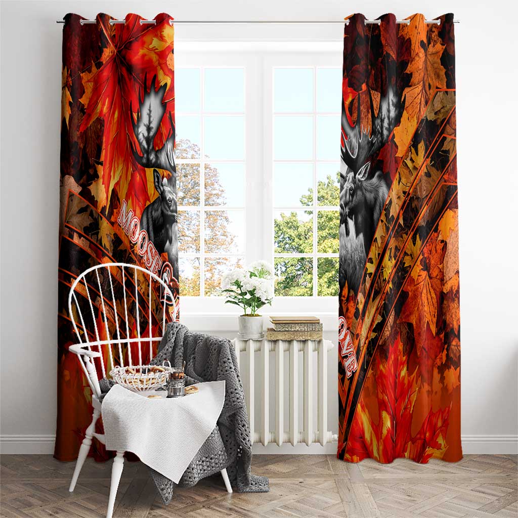 Moose Love Window Curtain Maple Leaf Autumn Passion