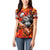 Personalized Moose Love Women Polo Shirt Maple Leaf Autumn Passion