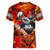 Personalized Moose Love Women V-Neck T-Shirt Maple Leaf Autumn Passion
