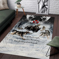 The Wolves Hunting Moose Area Rug