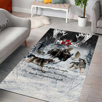The Wolves Hunting Moose Area Rug