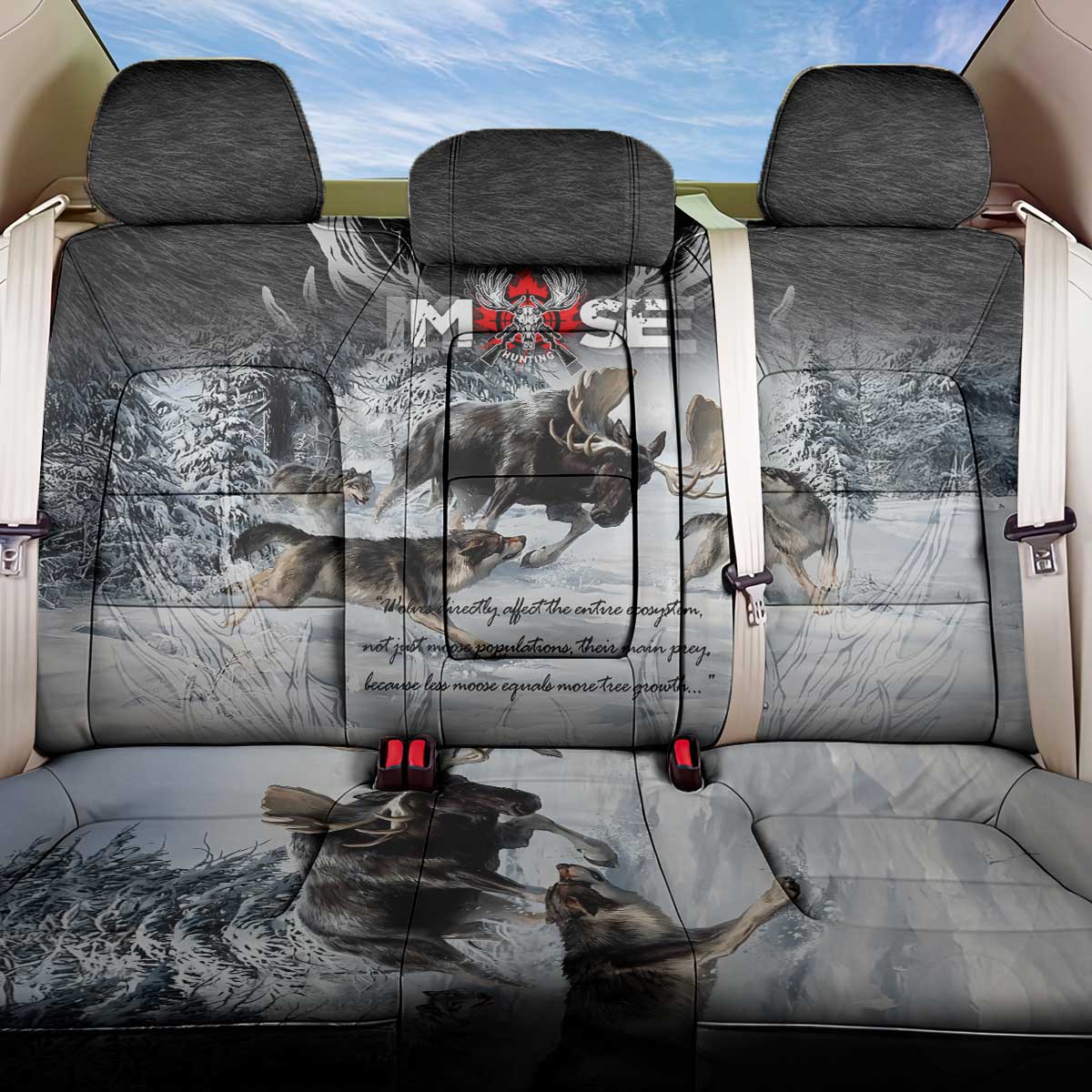 The Wolves Hunting Moose Back Car Seat Cover