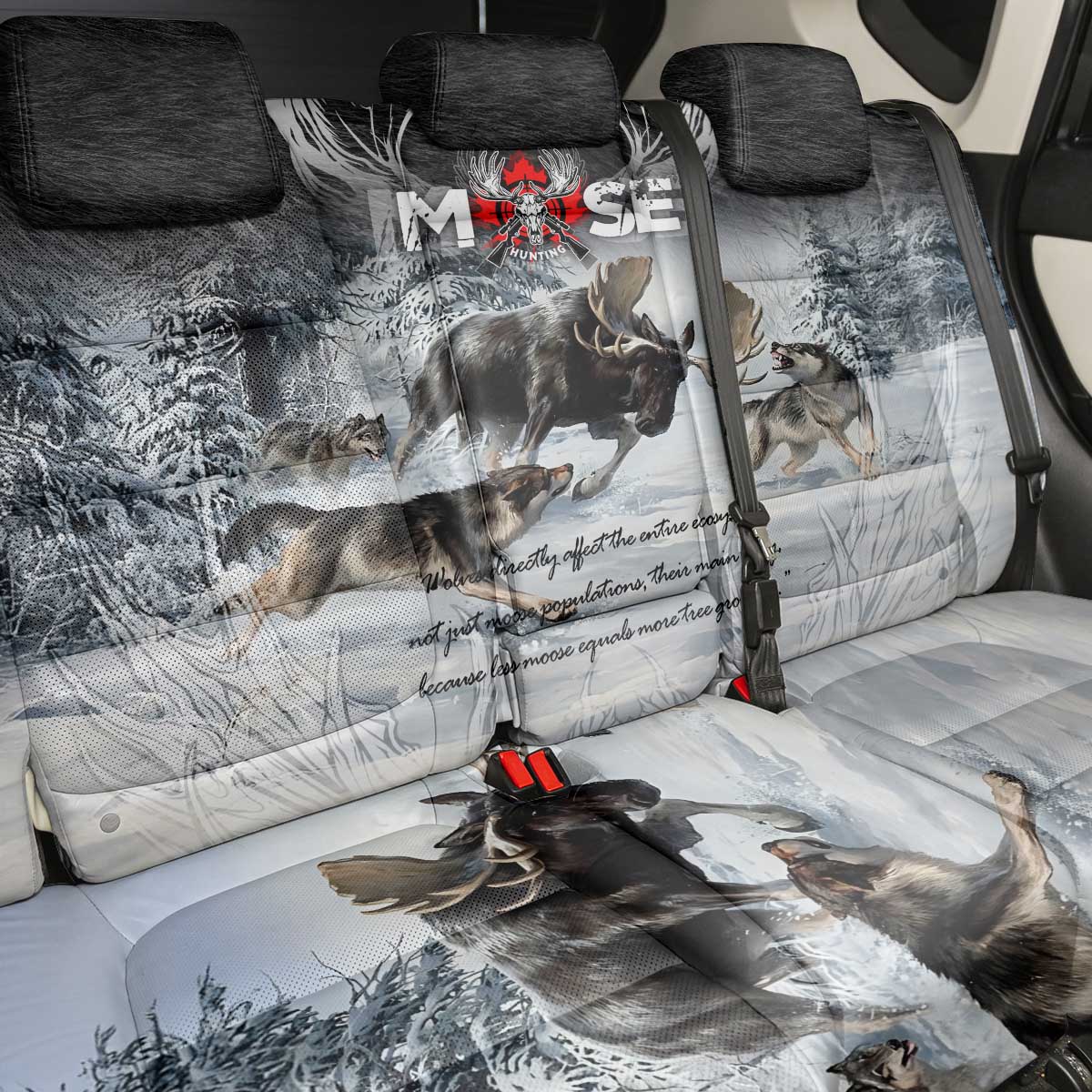 The Wolves Hunting Moose Back Car Seat Cover