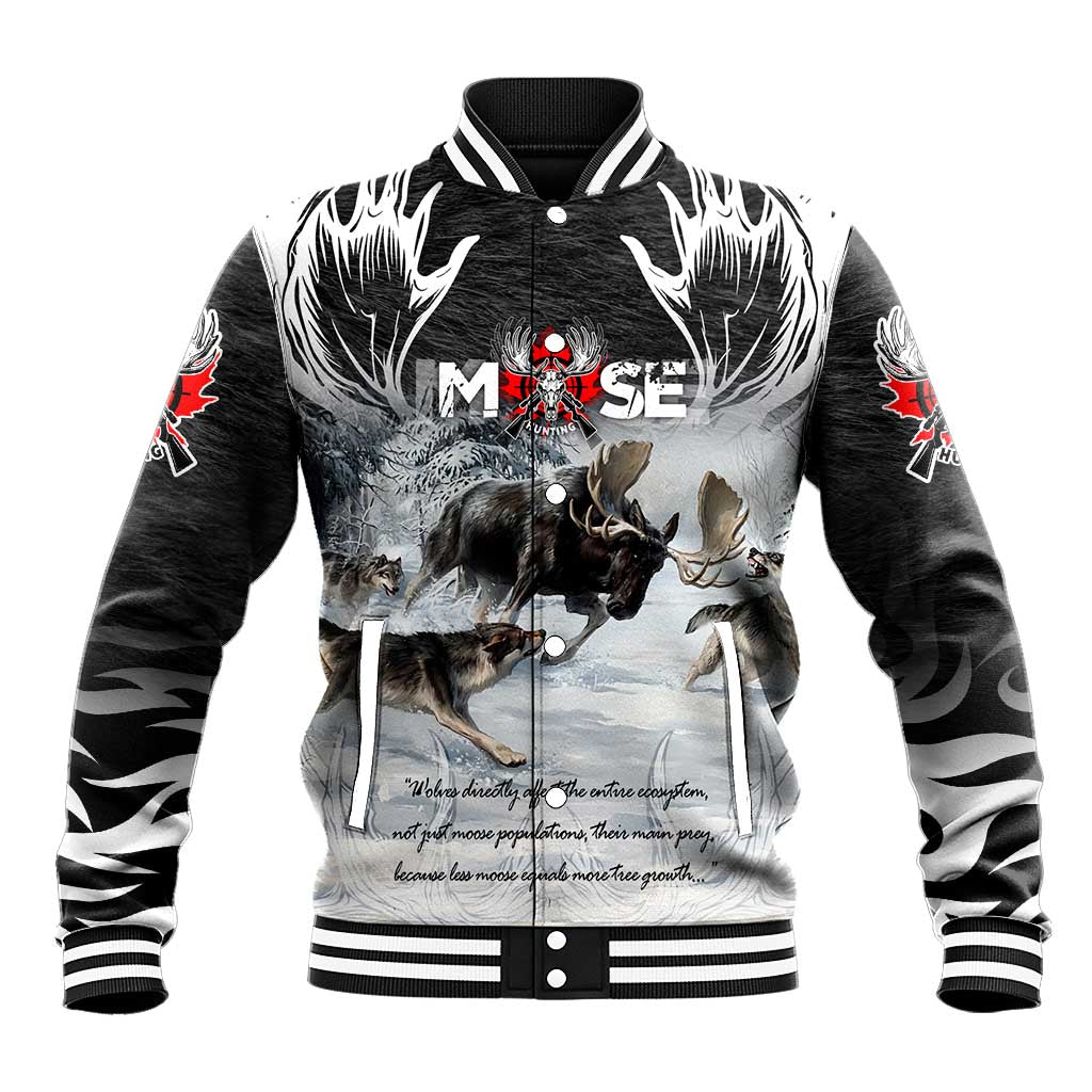 The Wolves Hunting Moose Baseball Jacket