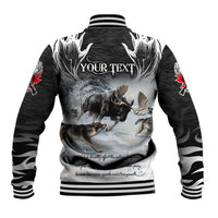 The Wolves Hunting Moose Baseball Jacket