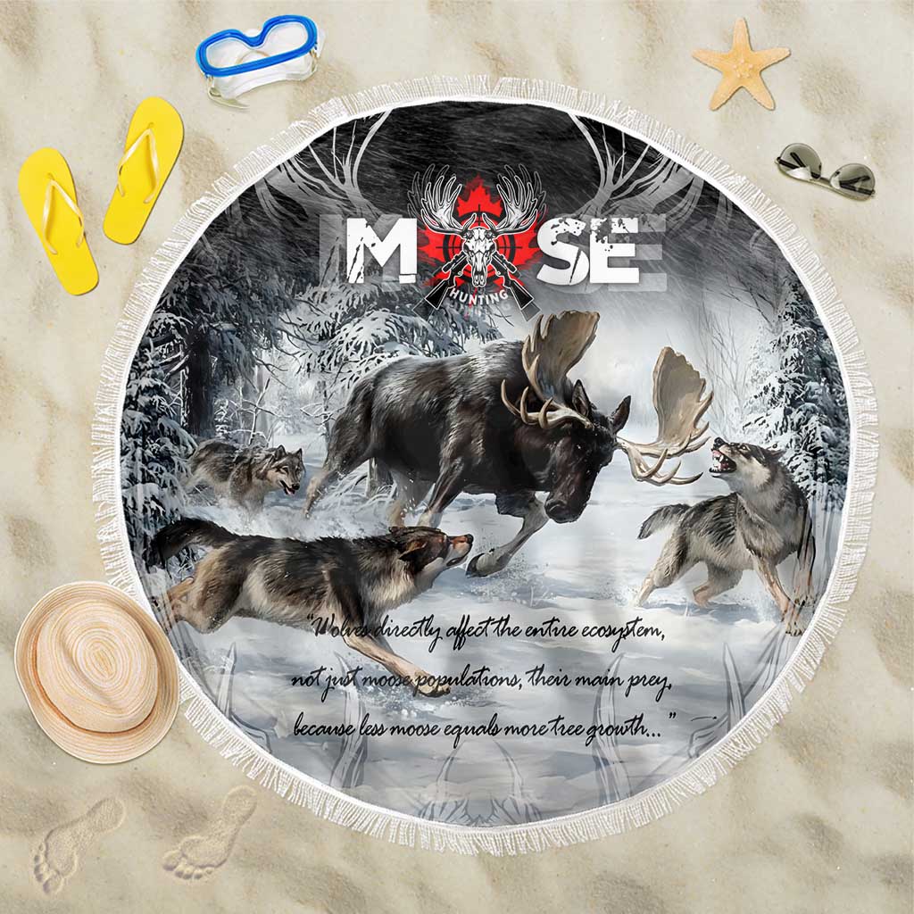 The Wolves Hunting Moose Beach Blanket