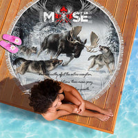 The Wolves Hunting Moose Beach Blanket
