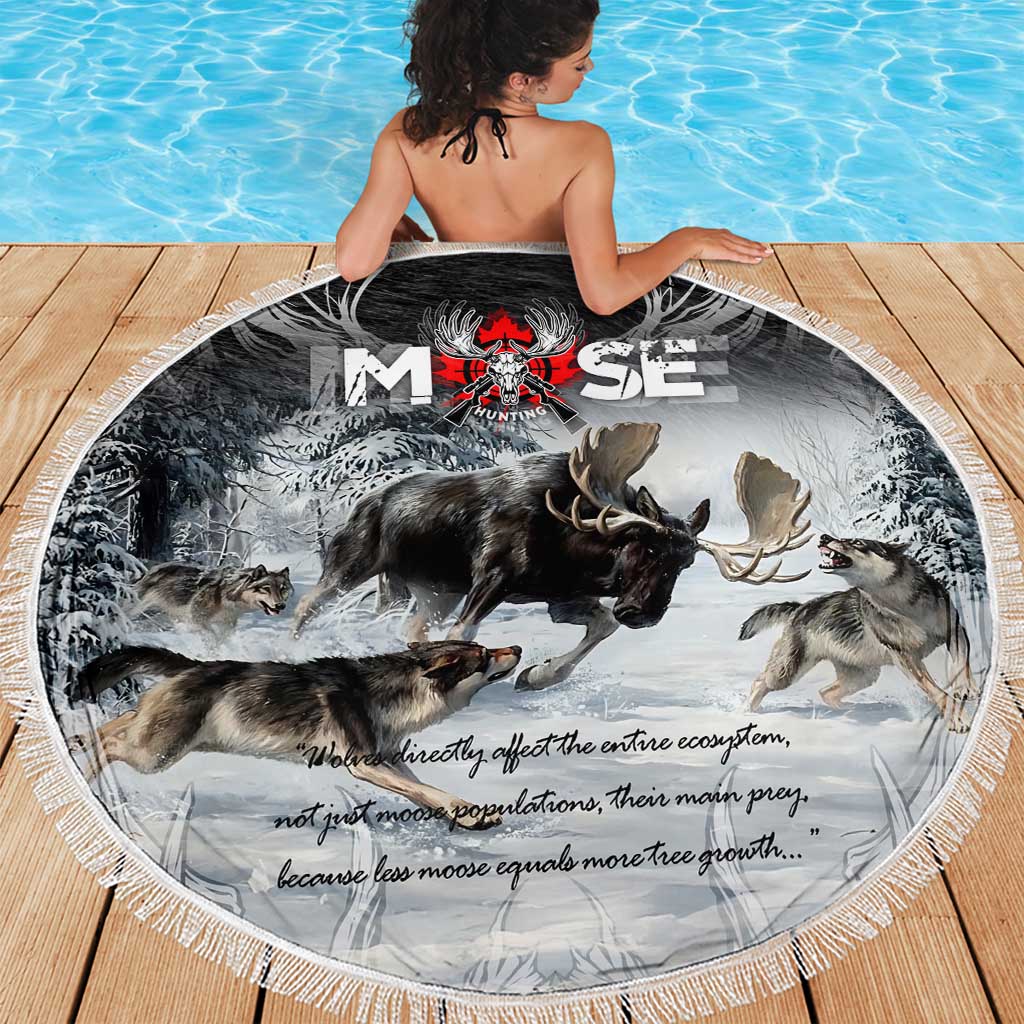 The Wolves Hunting Moose Beach Blanket