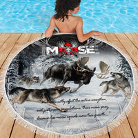 The Wolves Hunting Moose Beach Blanket