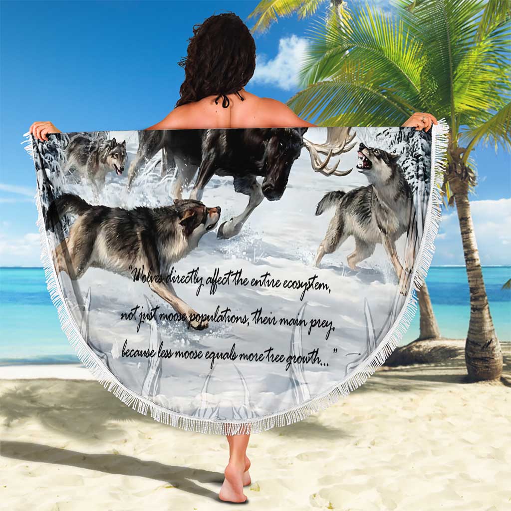 The Wolves Hunting Moose Beach Blanket