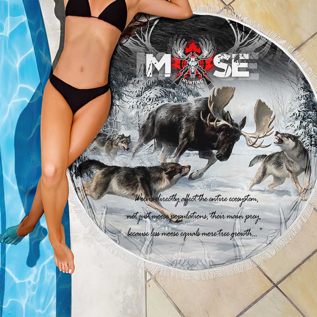 The Wolves Hunting Moose Beach Blanket