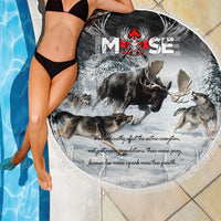 The Wolves Hunting Moose Beach Blanket