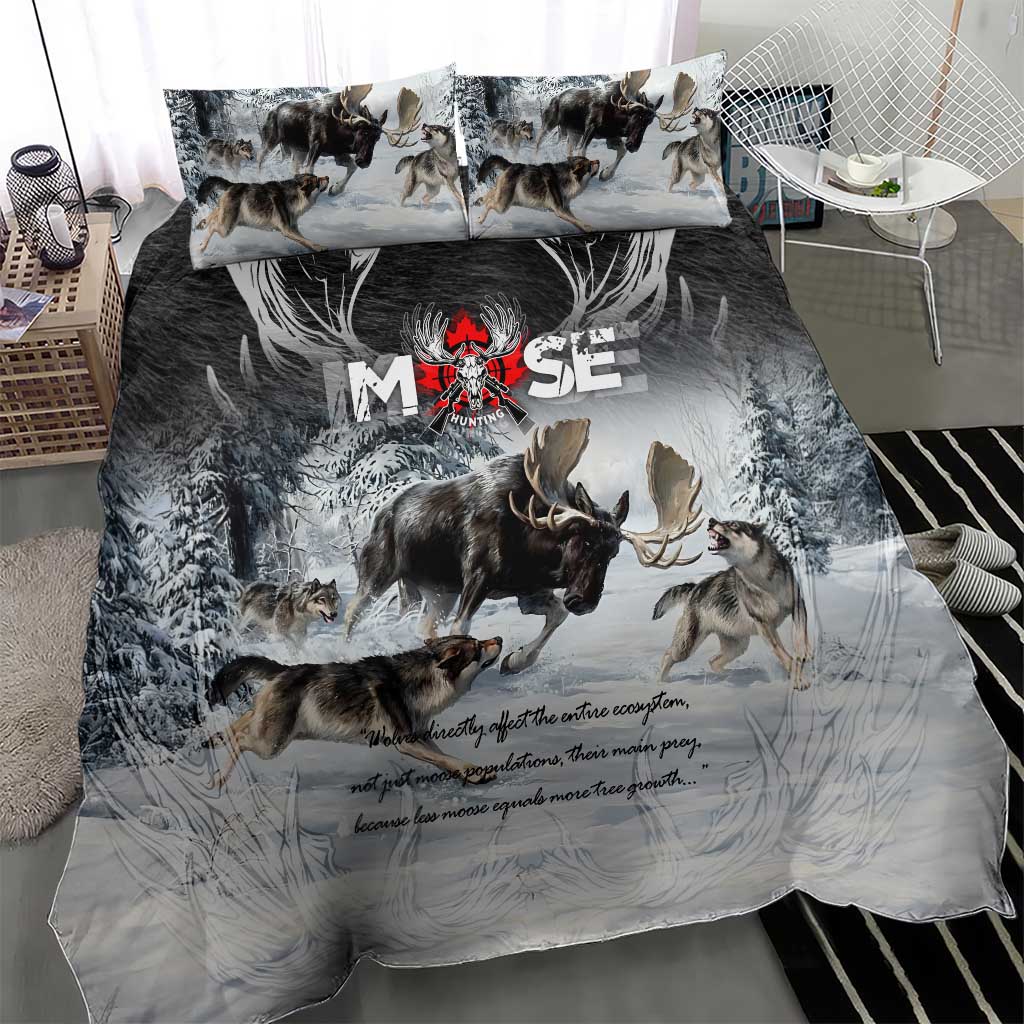 The Wolves Hunting Moose Bedding Set