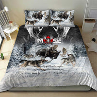 The Wolves Hunting Moose Bedding Set