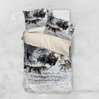 The Wolves Hunting Moose Bedding Set