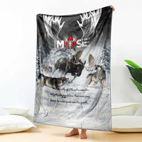 The Wolves Hunting Moose Blanket