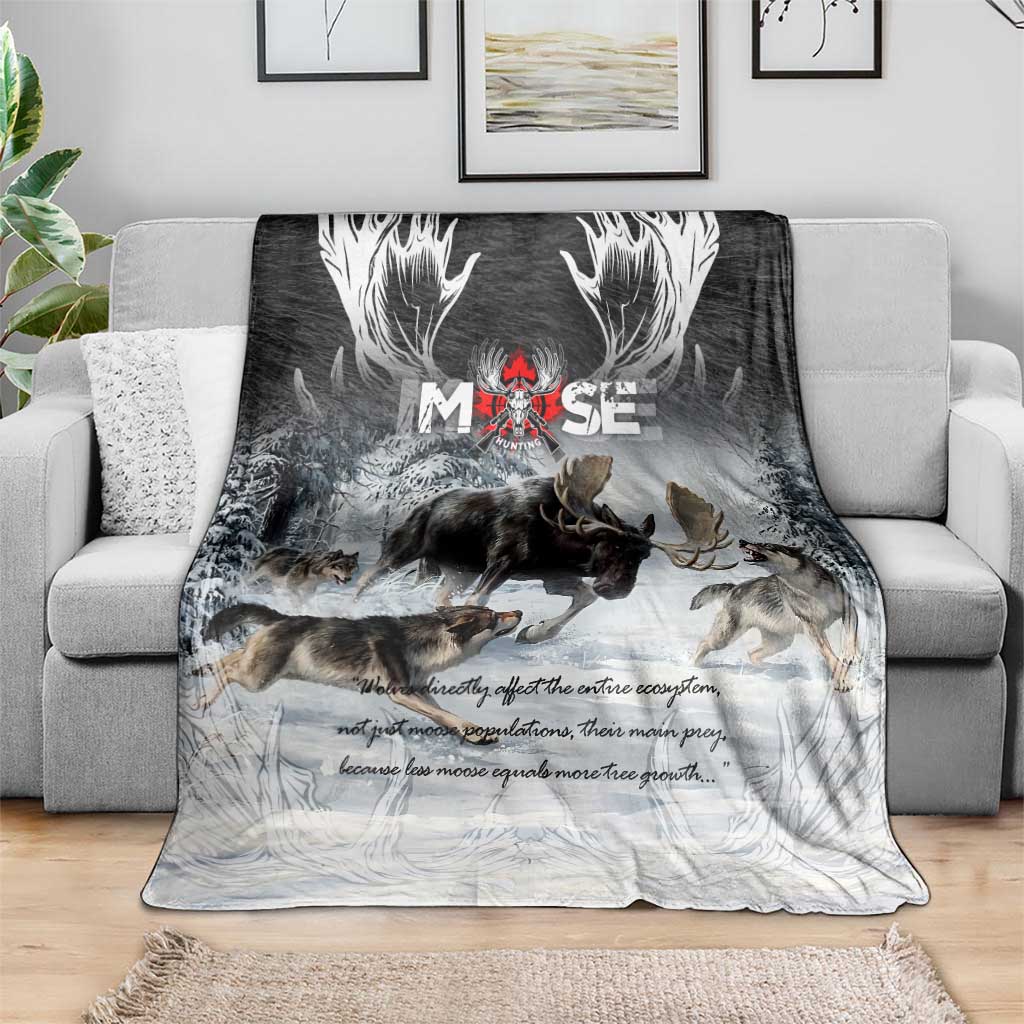 The Wolves Hunting Moose Blanket