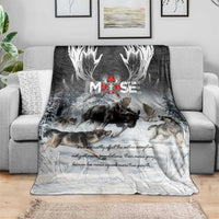 The Wolves Hunting Moose Blanket
