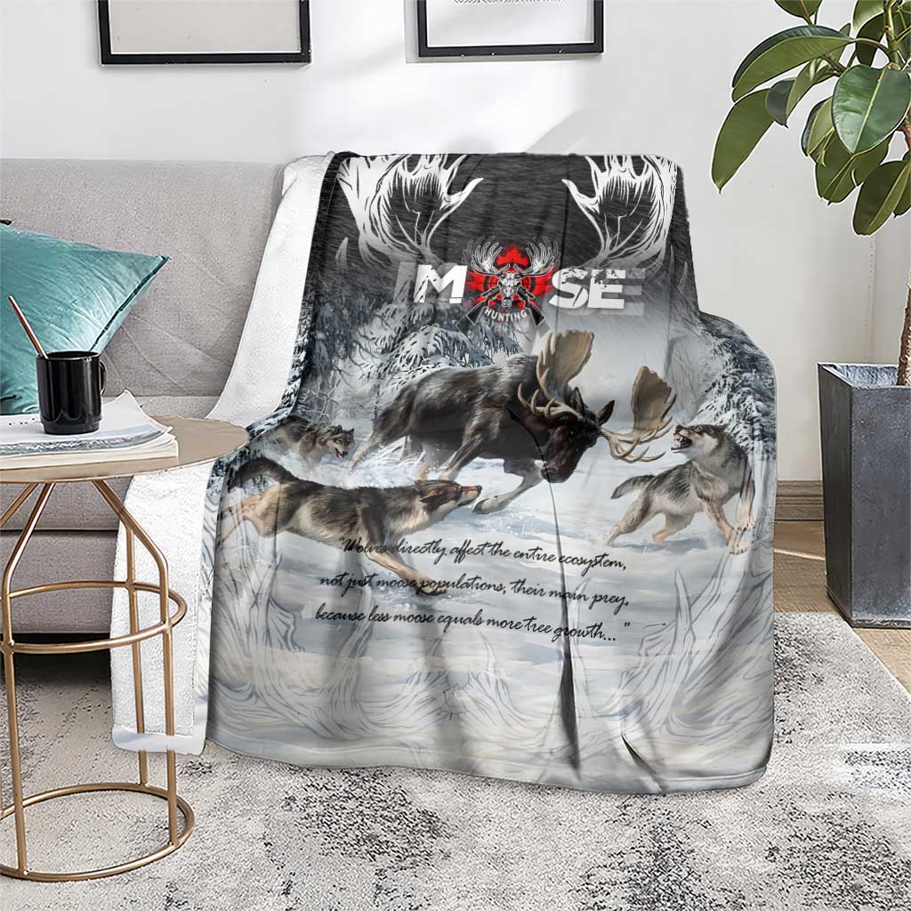 The Wolves Hunting Moose Blanket