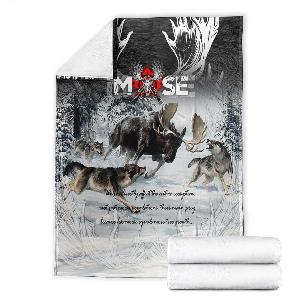 The Wolves Hunting Moose Blanket