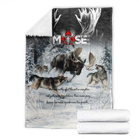 The Wolves Hunting Moose Blanket