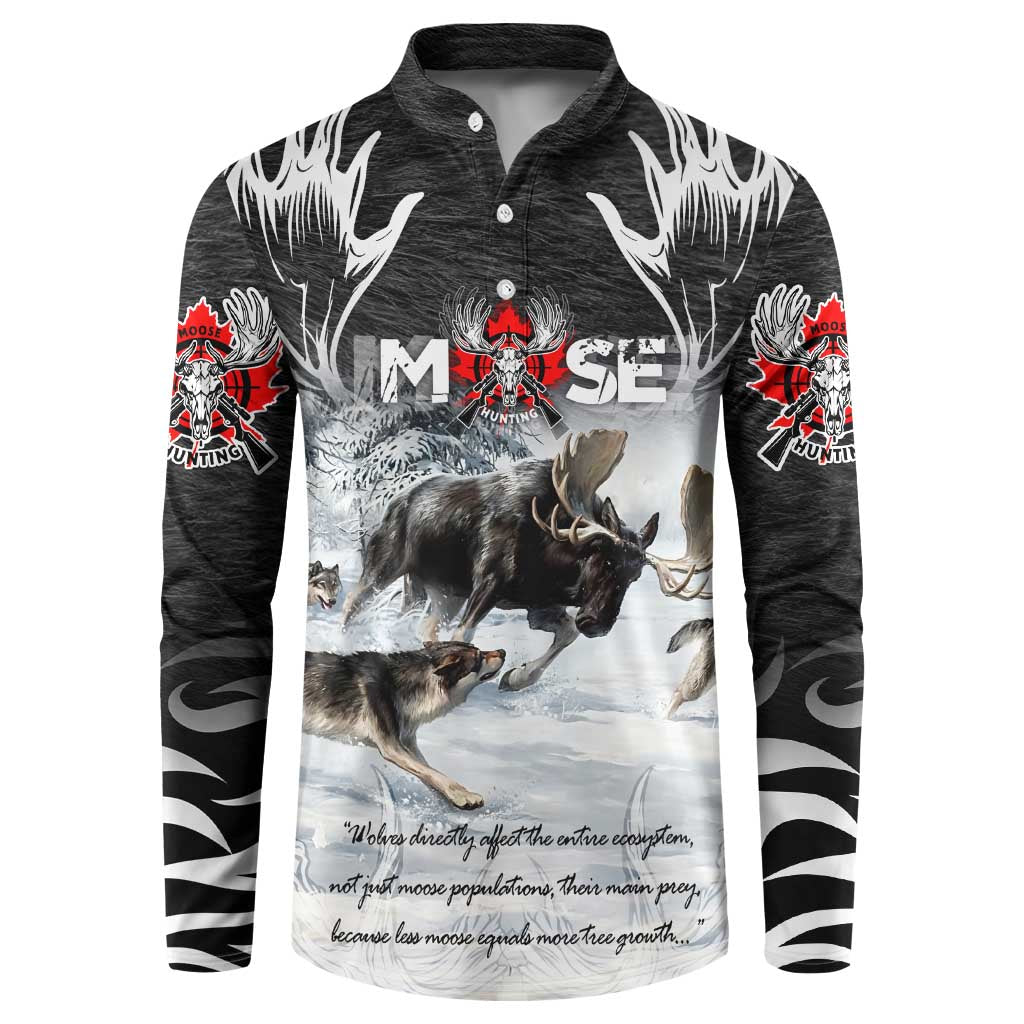 The Wolves Hunting Moose Button Sweatshirt