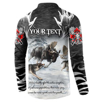 The Wolves Hunting Moose Button Sweatshirt