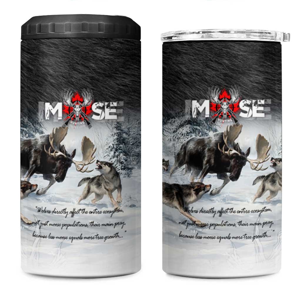 The Wolves Hunting Moose 4 in 1 Can Cooler Tumbler