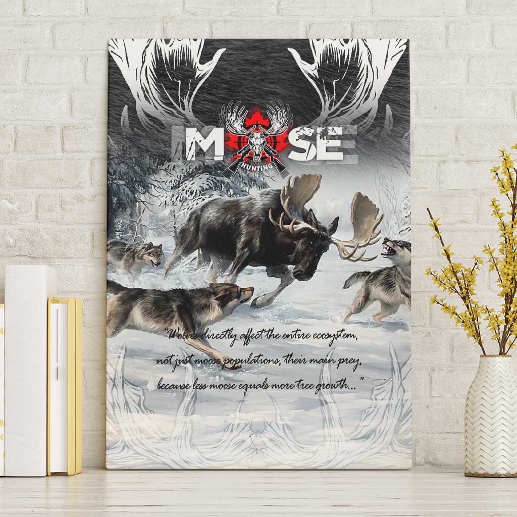 The Wolves Hunting Moose Canvas Wall Art