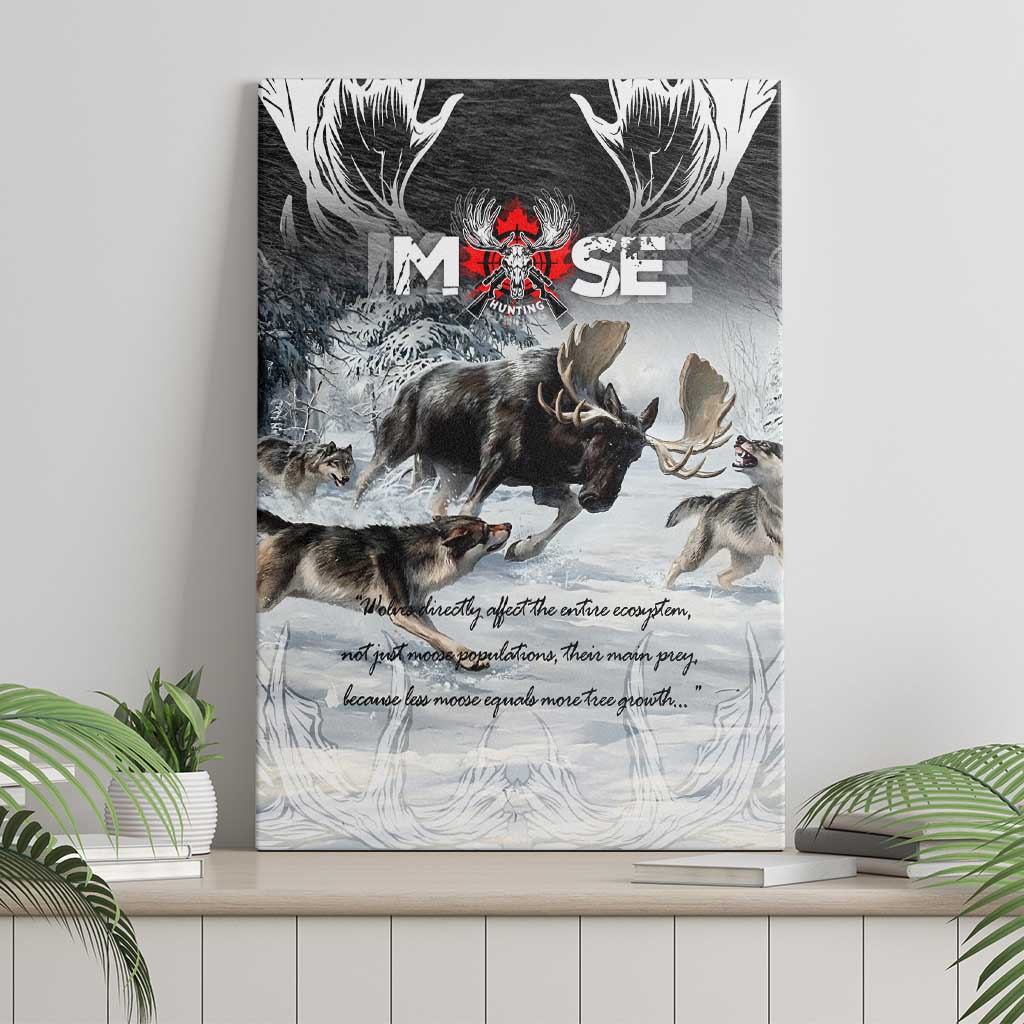 The Wolves Hunting Moose Canvas Wall Art