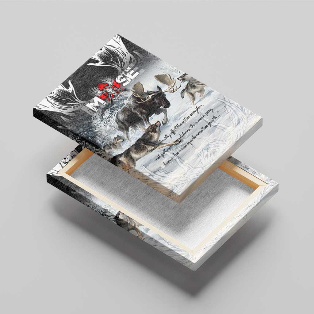 The Wolves Hunting Moose Canvas Wall Art
